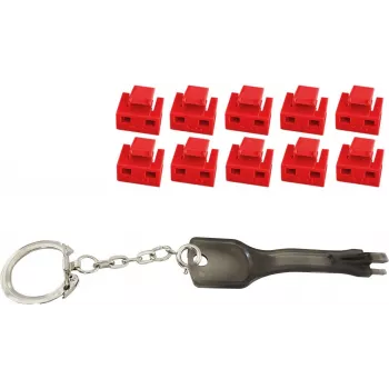 RJ45-Portblocker ShiverPeaks BS08-01033 — rote 10er-Packung Blocker mit 1 Hauptschlüssel