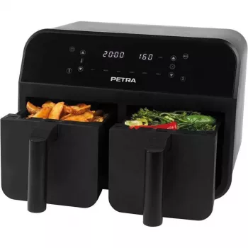 Heißluftfritteuse Petra PT4750BLKVDEEU7, Zweikammer, 3,7 L Fassungsvermögen, Schwarz