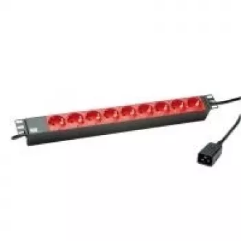 Power Extension Bachmann 333.937 2m 9 AC Outlets Indoor Schwarz Red