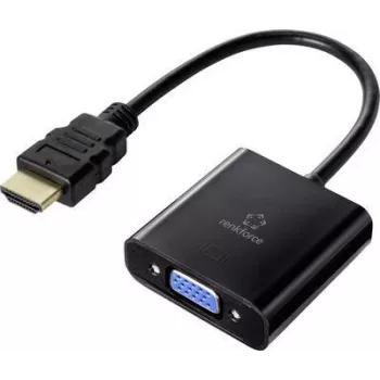 Renkforce RF-4531578 Kabeladapter HDMI VGA - 3,5 mm Schwarz (RF-4531578)