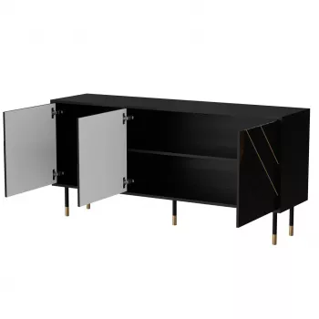Cama 3D MOUNTAIN Kommode 154x40x72 schwarz + goldfarben