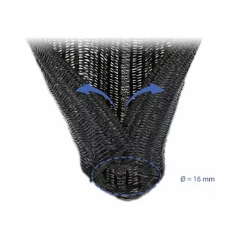 Geflechtschlauch DeLOCK 19033 10 m x 16 mm schwarz