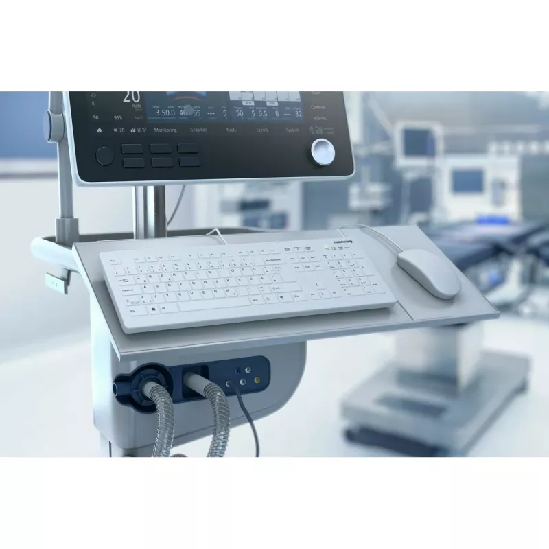 Contour Design Active Key Contour QuickClean Medizinische Tastatur IP68 Full-Size Kabelgebunden Weiß DE C8112