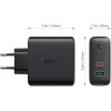 PA-D3 Wandladegerät 2xUSB Power Delivery (1xUSB+1xUSB C) 5,4A 60W Dynamic Detect