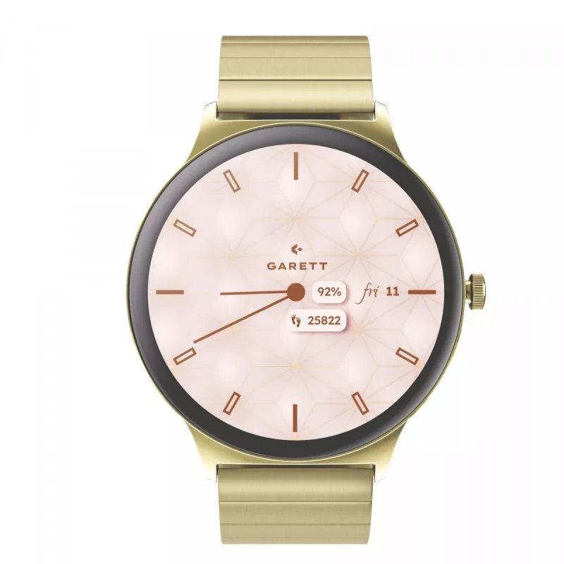 Smartwatch Garett Verona 2 Gold Steel mit Bluetooth und Herzfrequenzmesser