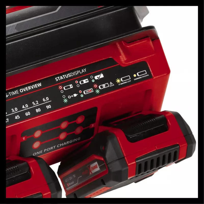 EINHELL Power X-Quattrocharger 4A - Universal Power X-Change Ladegerät für 4 Akkus (LED-Statusanzeige | paralleles Laden | Schnellladung | Lademanagement | Re