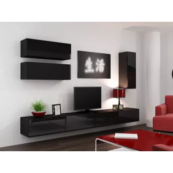 Cama TV-Ständer VIGO 140 30/140/40 schwarz/schwarz glänzend