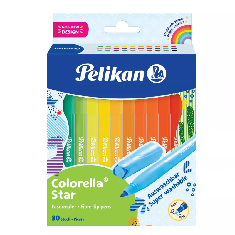 Pelikan 822336 - 30 Farben - gemischte Farben - Rundspitze - 0,6 mm - gemischte Farben - Tinte auf Wasserbasis (822336)