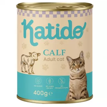 KATIDO Kalb - Nassfutter für Katzen - 400g