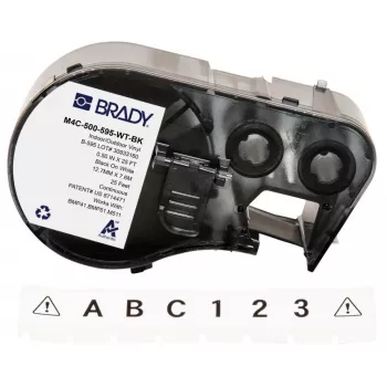 Brady Corporation M4C-500-595-WT-BK Vinyl Schwarz auf Weiß 12,70 mm x 7,62 m dauerhaft (170818)