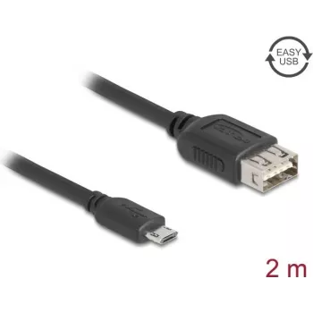 USB-Kabel DELOCK 81519 — USB 2.0, Micro‑USB B auf USB A, 2 m, schwarz