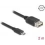 USB-Kabel DELOCK 81519 — USB 2.0, Micro‑USB B auf USB A, 2 m, schwarz