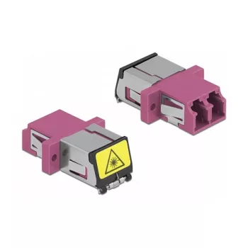 Glasfaser-Koppler DeLOCK 86901 LC Duplex Buchse auf LC Duplex Buchse Multimode Violett