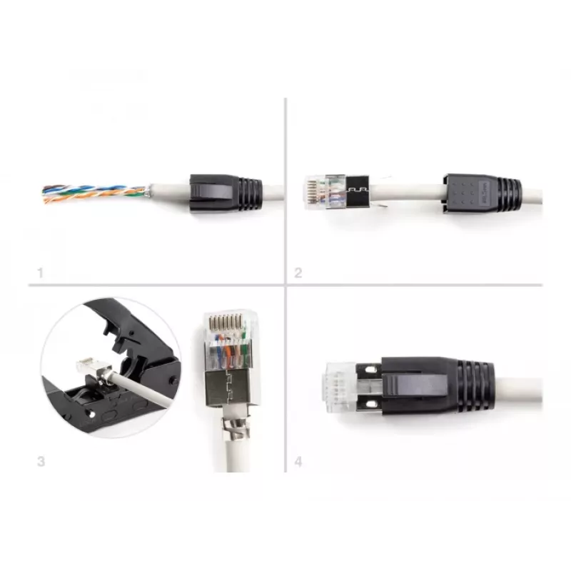 DeLOCK 66903 Kabelverbinder RJ-45 Schwarz Metallisch Stecker 25 Stück