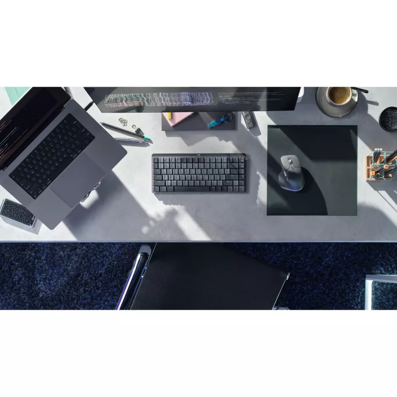 LOGITECH MX Mechanical Mini Minimalist Wireless Illuminated Keyboard - GRAPHITE - (US) INTL - 2.4GHZ/BT - N/A - EMEA - CLICKY