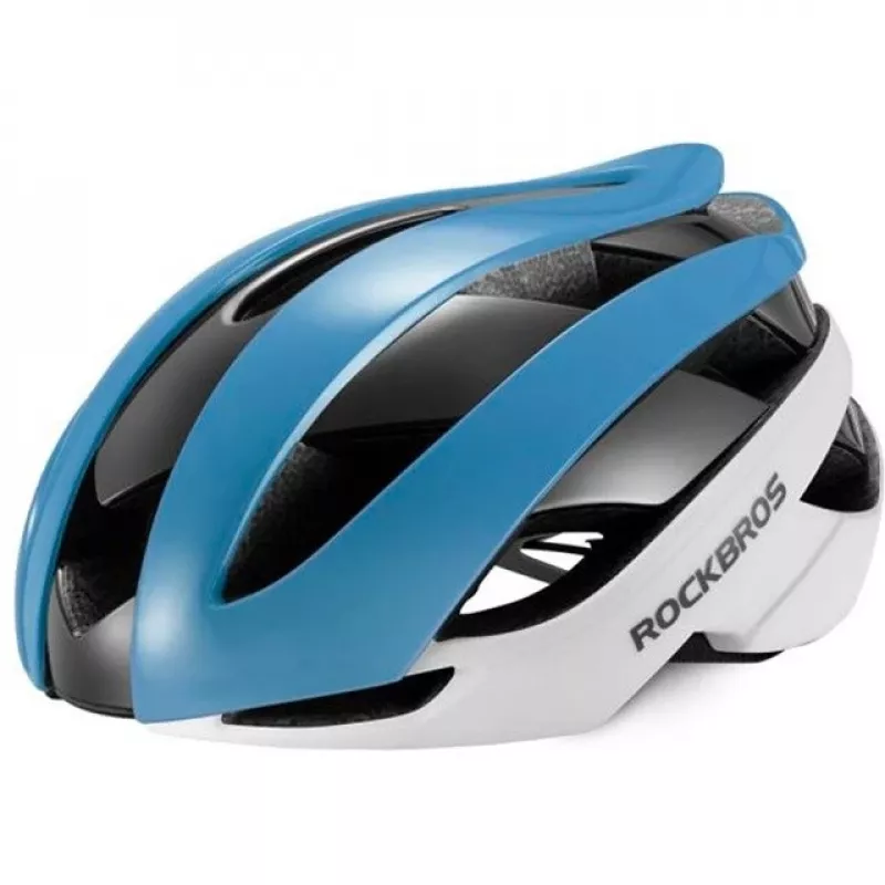 ROCKBROS Verstellbarer Fahrradhelm M 55-58 cm Blau-Weiß