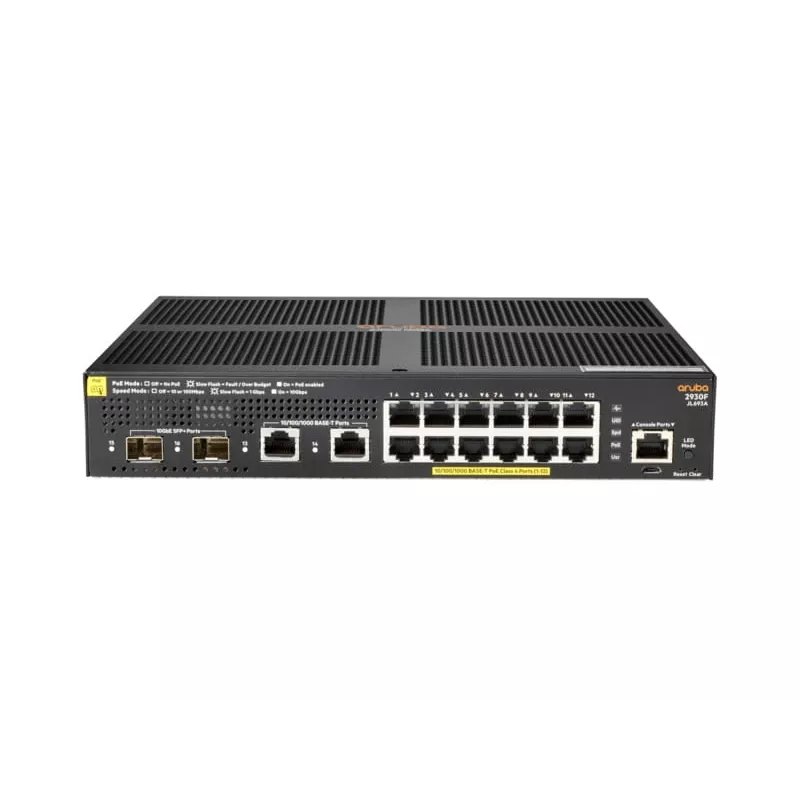 Managed Switch Aruba 2930F 12G PoE+ 2G/2SFP+