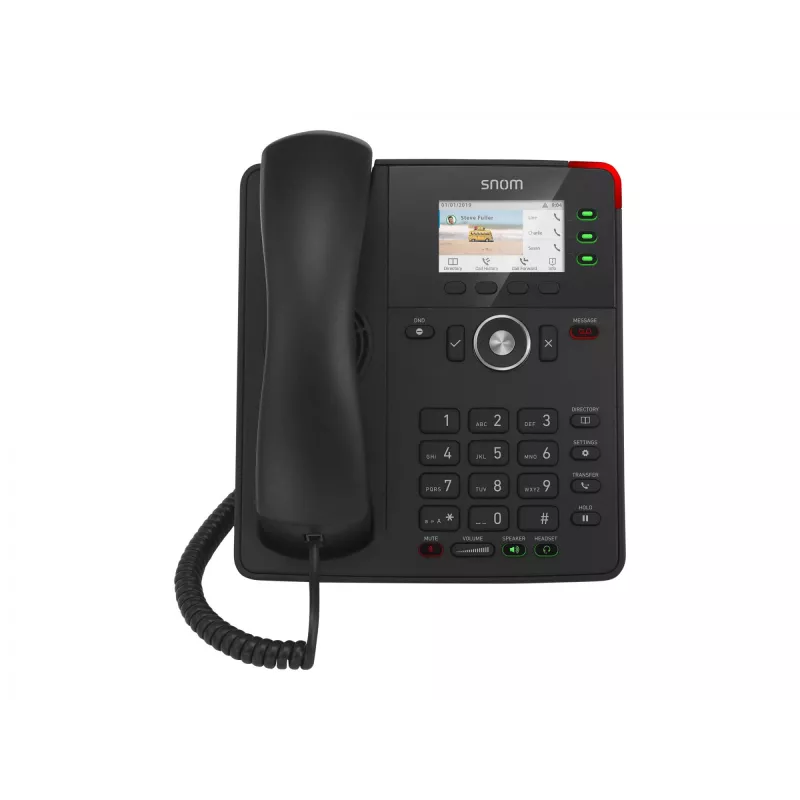 Snom Tischtelefon D717 IP-Telefon Schwarz 3 Leitungen TFT