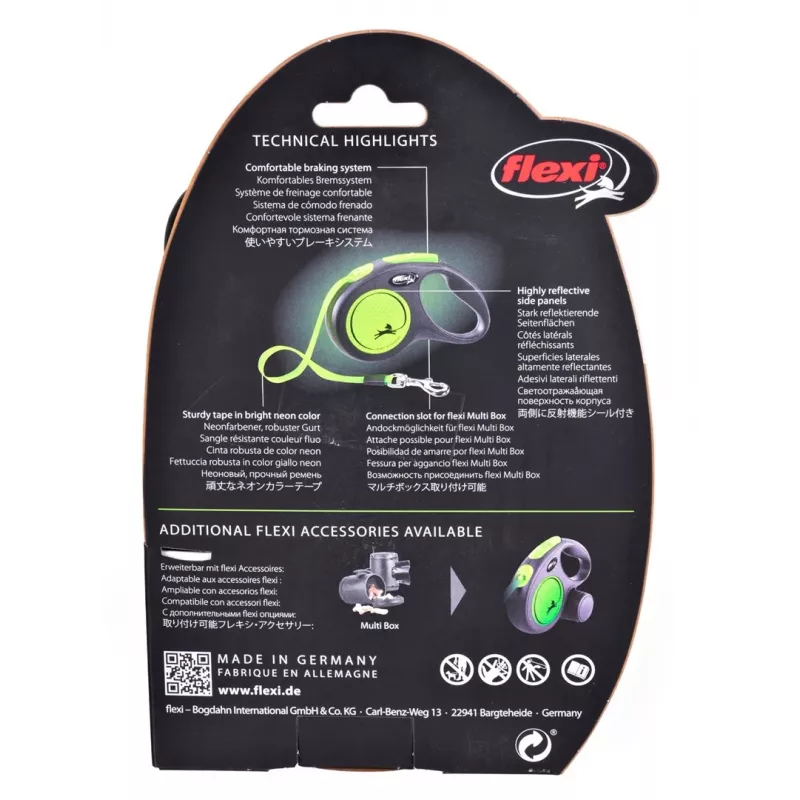 FLEXI neu Neon M - Rollleine - 5 m