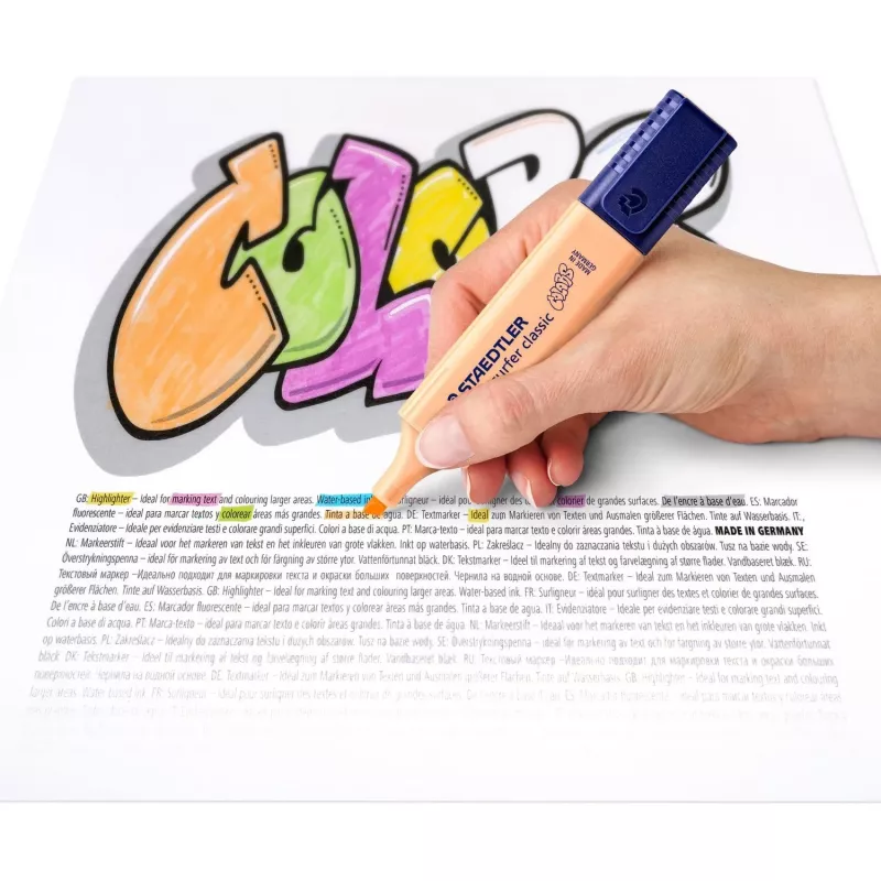 Marker Staedtler 364 C 6 Stück Keilspitze Limette Minze Pfirsich Rosa Violett Gelb