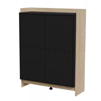 Cama PORTO Kommode 100x38x130 Eiche/schwarz