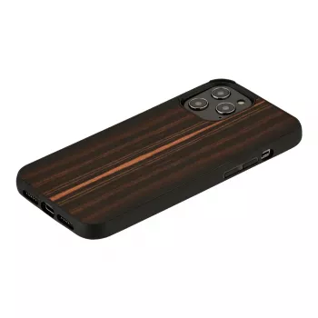 Handyhülle man and wood für iPhone 12 / 12 Pro — Ebenholz Schwarz
