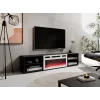 RTV-Schrank POLO 180x33x39 schwarz + Kamin weiß
