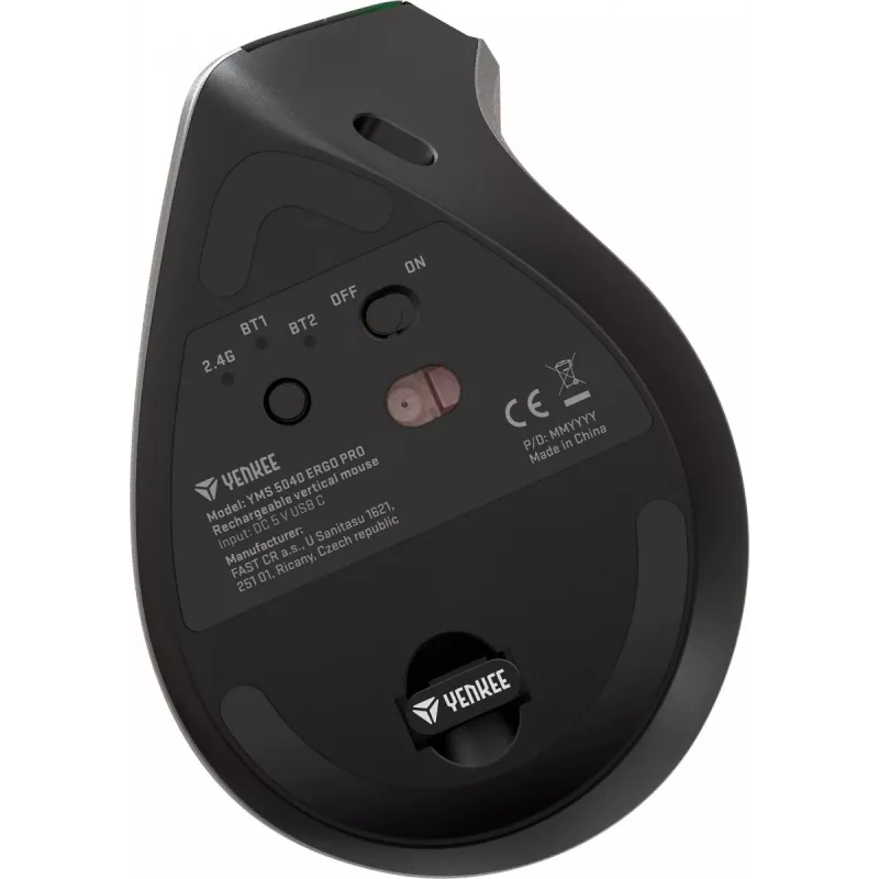 Dual 2.4GGz/BT5.0/BT3.0 batteriebetriebene vertikale Funkmaus