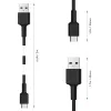 USB-C-auf-USB-A-Kabel Aukey CB-CA2, Nylongeflecht, Quick Charge 3 A, 1 m