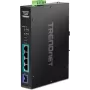 TRENDnet TI-PGM541 - Switch - -20 °C - 65 °C (-4 °F - 149 °F) - 4 x 10/100/1000 (PoE+) + 1 x Gigabit SFP - Hutschienenmontage, wandmontierbar - PoE+ (120 W) - DC