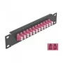 Glasfaser Patch Panel DeLOCK 10 Zoll 12 Port LC Duplex violett 1U schwarz