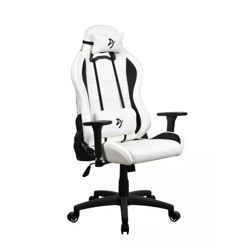 Gaming-Stuhl Arozzi Torretta SoftPU — weiß, Soft-PU-Bezug, verstellbare Armlehnen, neigbare Rückenlehne