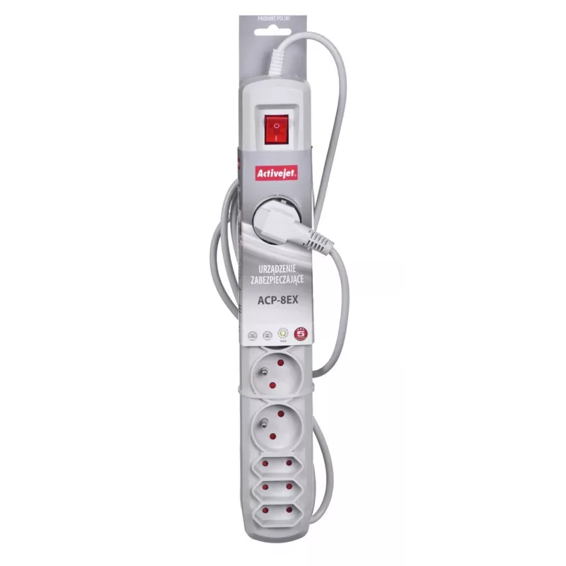 Activejet APN-8G/3M-GR Steckdosenleiste mit Kabel
