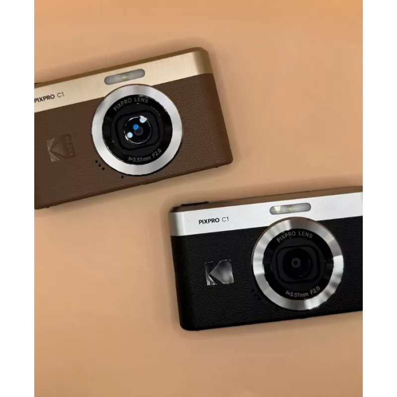 Kodak PIXPRO C1 Kompaktkamera schwarz – 13 MP CMOS – Full HD – 2,8-Zoll-Klapp-LCD