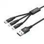 USB-Kabel Unitek C14049BK — USB-C auf Micro-USB B/Lightning, USB 2.0, 1,2 m, schwarz