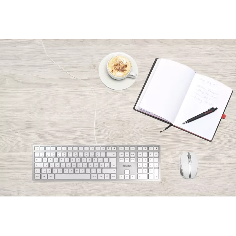 Tastatur CHERRY KC 6000 schlank Universal USB QWERTZ Deutsch Silber
