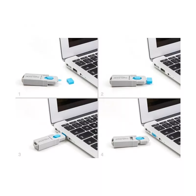 USB-Typ-A-Portblocker DeLOCK 20947 10 Ports Blau