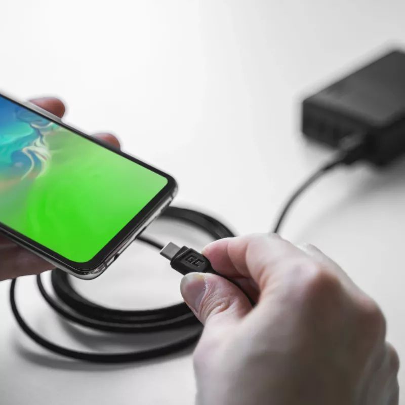 USB-Kabel Grün Cell KABGC19 USB 2.0 2m USB A USB C Schwarz