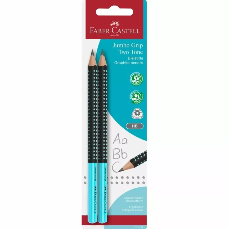 FABER-CASTELL Bleistift Jumbo Grip Two Tone 2xBS BK