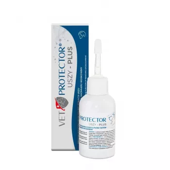 Ohrlösung JM Sante Vet Protector Uszy Plus 50 ml — Ohrenpflege für ausgewachsene Hunde und Katzen, Kunststoffflasche