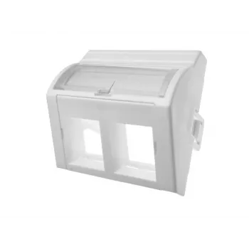 Adapter 45x45 2xRJ45 konvex gewinkelt Alantec OS022 — 2-Port RJ45 Winkeladapter