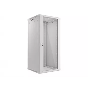 Lanberg wandmontierter Installationsschrank 19'' 27U 600x600 mm grau (Glastür)