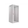 Lanberg wandmontierter Installationsschrank 19'' 27U 600x600 mm grau (Glastür)