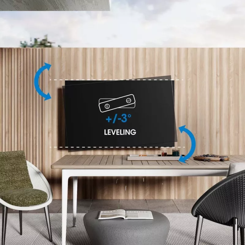 Manhattan Outdoor-Wandhalterung für Fernseher und Monitore, voll beweglich, für 37-65-Zoll-Bildschirme, VESA 200x200-600x400 mm, bis 50 kg, wetterfest, schwarz