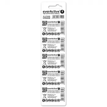 Knopfzelle everActive CR2430 Lithium 3 V, 24,5 mm × 3 mm, 5er-Pack