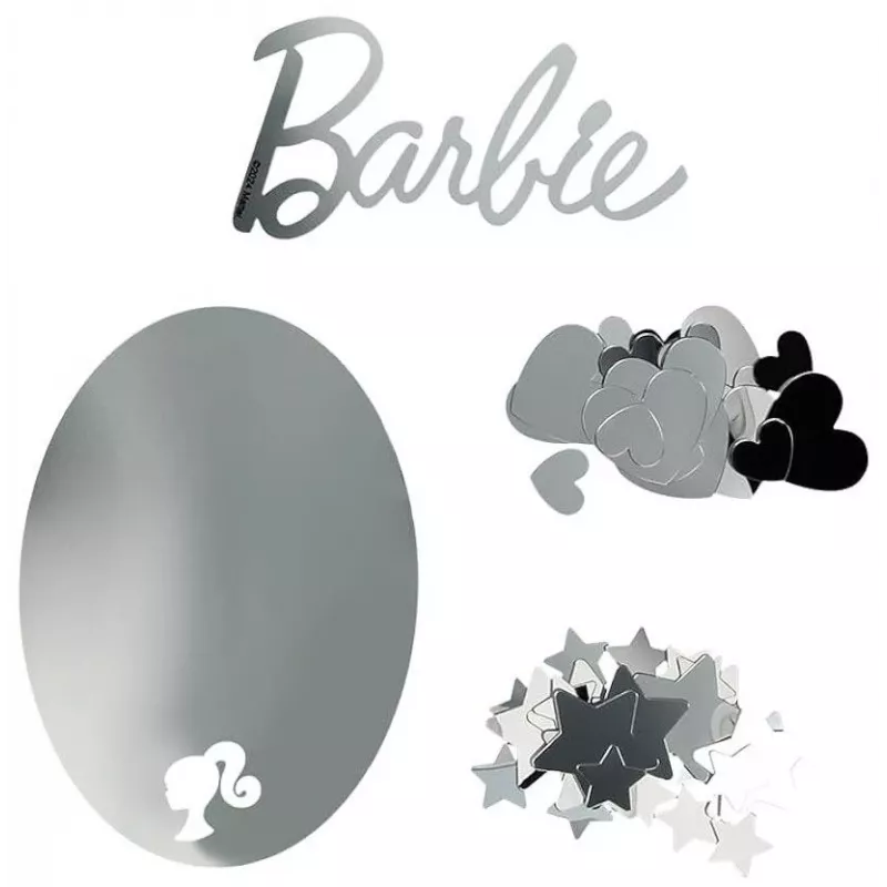 Spiegel-Wandaufkleber Paladone PP13751BR Barbie-Design – dekorativer selbstklebender Spiegelfolien-Aufkleber