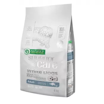 Trockenfutter für Hunde nature’s protection White Dogs GF White Fish Adult Small 4 kg — getreidefrei, Protein 24%, Fett 13%