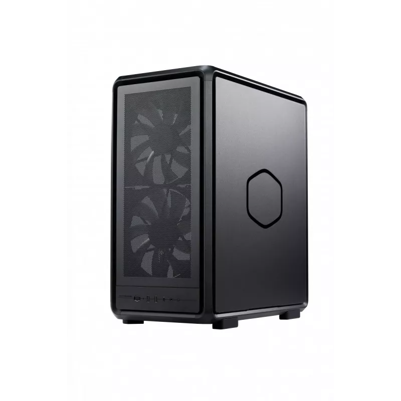 PC Midi Tower Cooler Master MasterFrame 500 Mesh — Schwarz mit transparenter Seite, unterstützt ATX/EATX, 2x200 mm vorne, 1x120 mm hinten