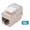 Digitus CAT 6A Kompakt-Keystone-Modul, geschirmt, werkzeugfreie Montage, Anschluss, 4 Stück