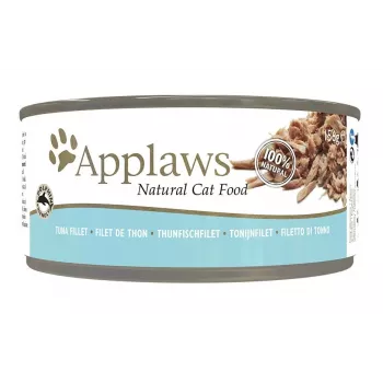 Nassfutter für Katzen Applaws Thunfischfilet 156 g Dose — ausgewachsen, 16% Protein, 80% Feuchtigkeit, Fischgeschmack